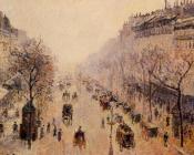 卡米耶 毕沙罗 : Boulevard Montmartre, Morning, Sunlight and Mist